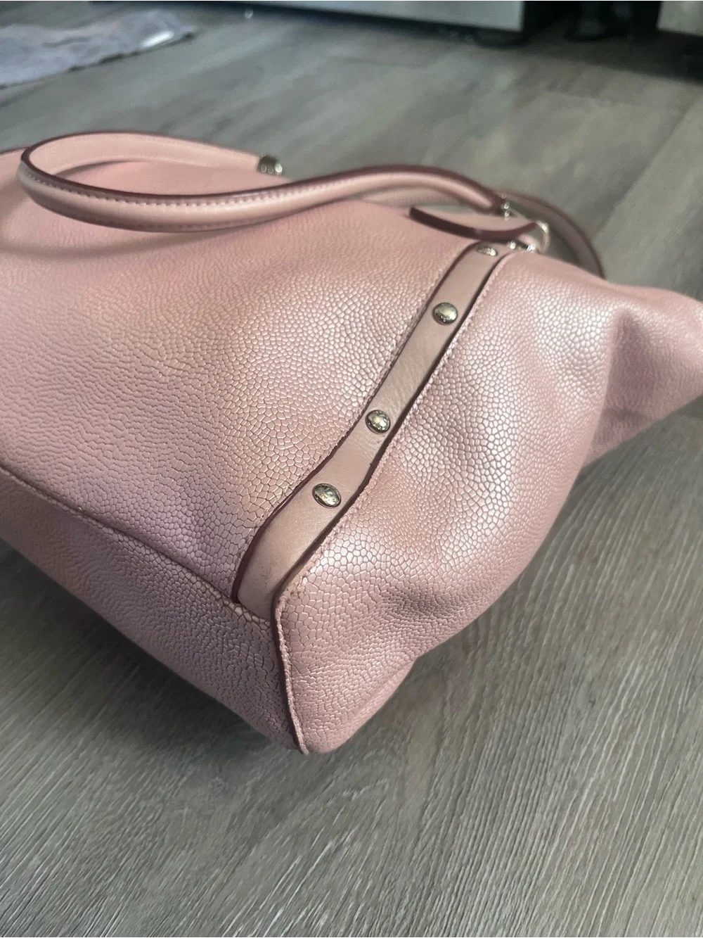 Coach Metallic Rose Pink Leather Tote